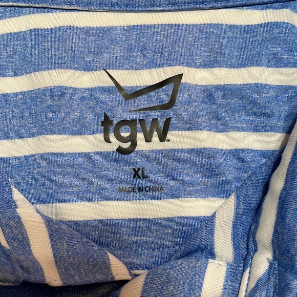 Tiger Woods Golf Polo TGW Men’s polo XL blue/white‎ striped DriFit lightweight - Picture 3 of 4